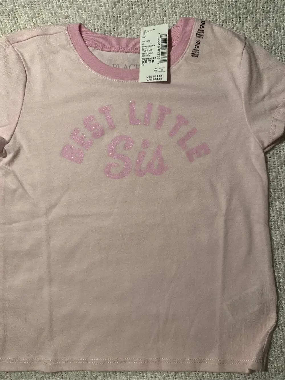 Best Little Sis Children’s Place Toddler Girls Shirt Size X Small New With Tag